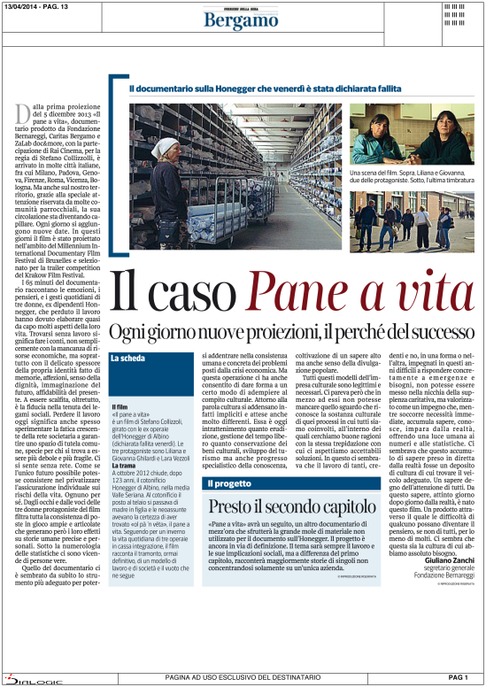 L'articolo di Giuliano Zanchi per il Corriere della Sera